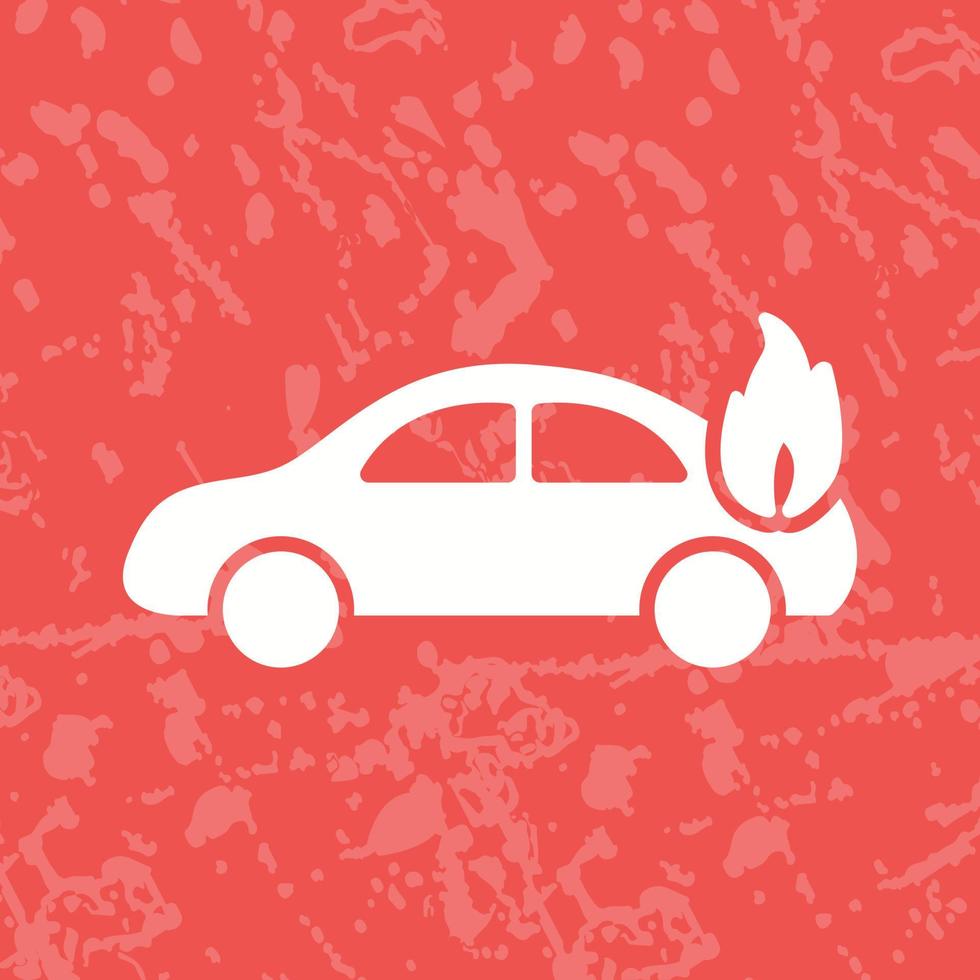 Unique Car on Fire Vector Icon