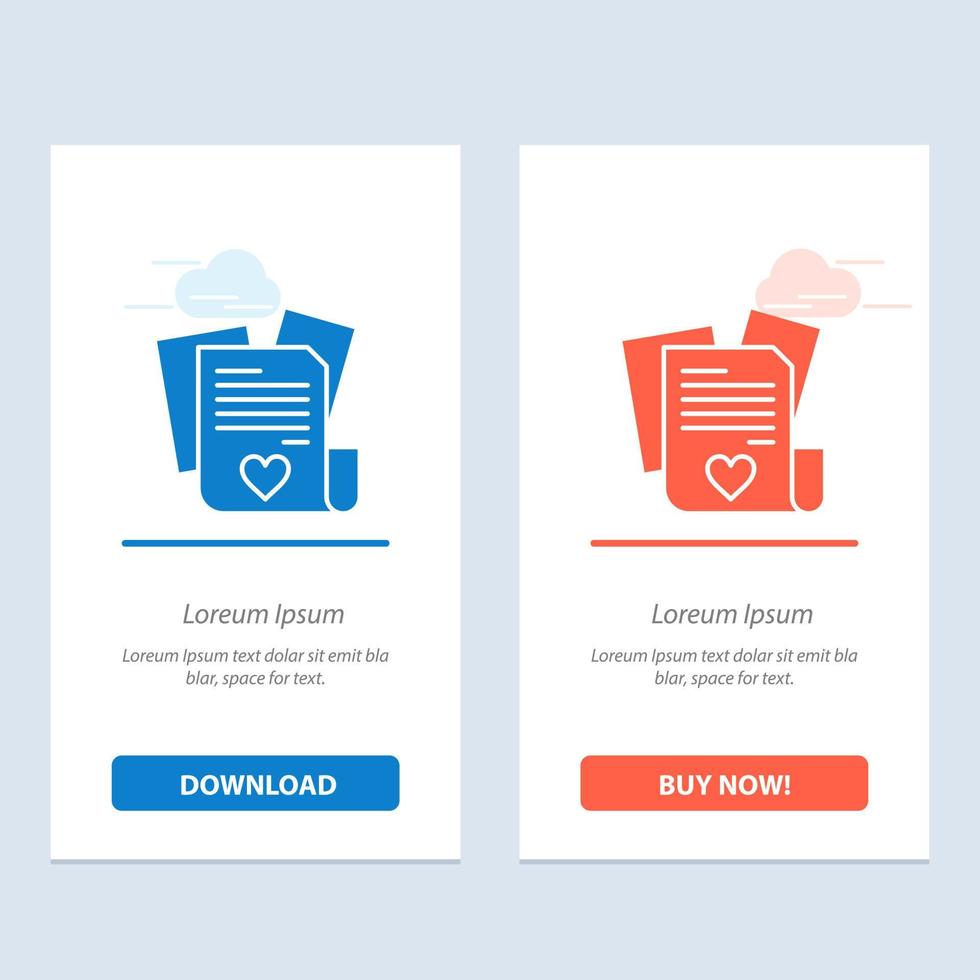 File Love Heart Wedding  Blue and Red Download and Buy Now web Widget Card Template vector