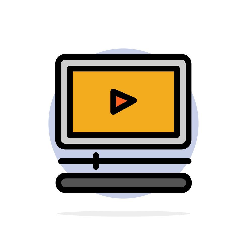 Video Player Audio Mp3 Mp4 Abstract Circle Background Flat color Icon vector