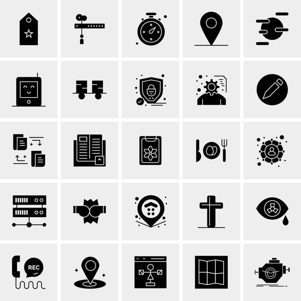 25 iconos de negocios universales vector ilustración de icono creativo para usar en proyectos relacionados con la web y dispositivos móviles