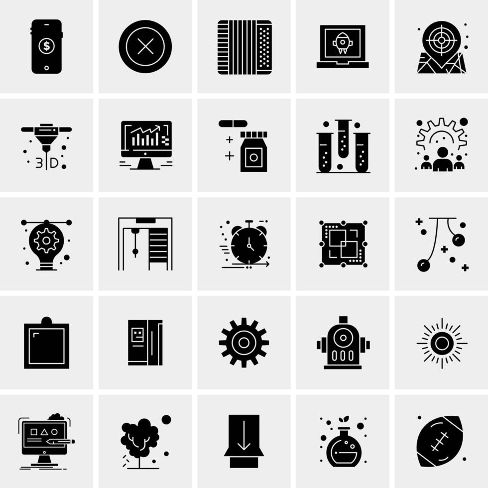 25 iconos de negocios universales vector ilustración de icono creativo para usar en proyectos relacionados con la web y dispositivos móviles