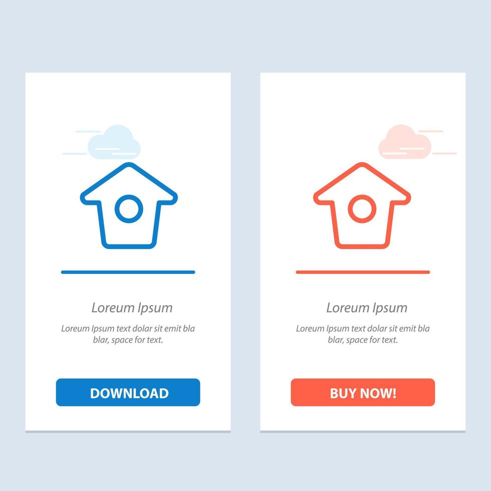 Birdhouse Tweet Twitter  Blue and Red Download and Buy Now web Widget Card Template vector