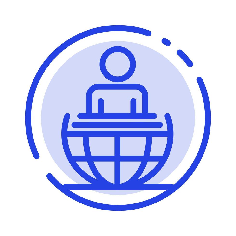 Global Process Business International Modern Blue Dotted Line Line Icon vector