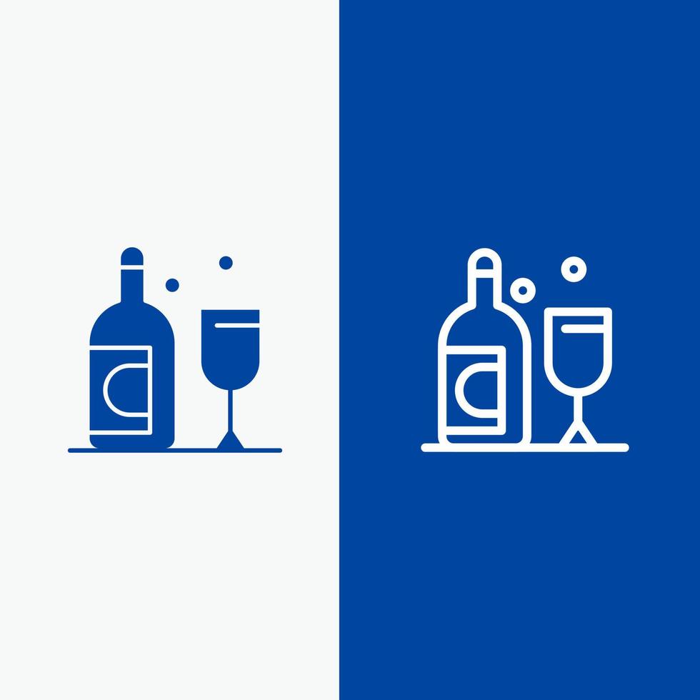 Bottle Glass Ireland Line and Glyph Solid icon Blue banner Line and Glyph Solid icon Blue banner vector