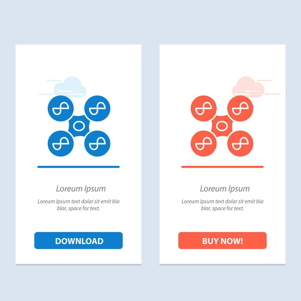 Drone Fly Quad copter Technology  Blue and Red Download and Buy Now web Widget Card Template vector