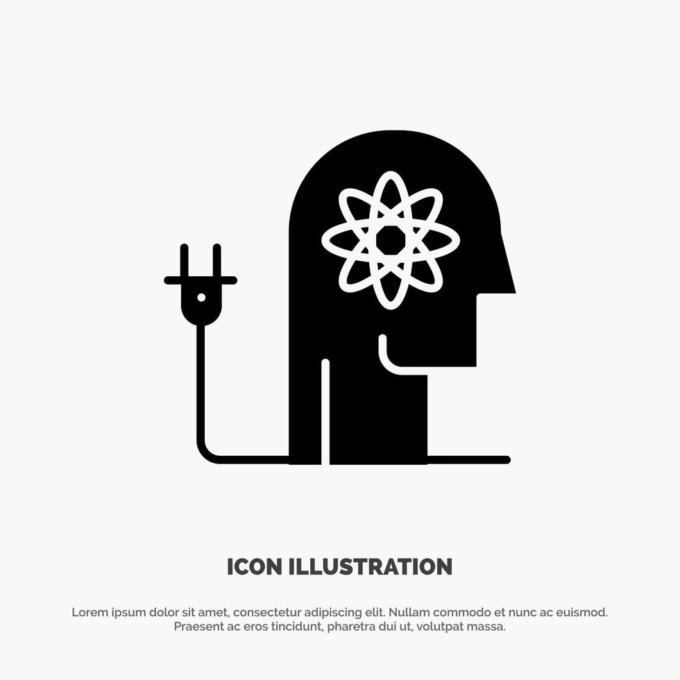 Boosting Ability Boosting Knowledge Mind solid Glyph Icon vector