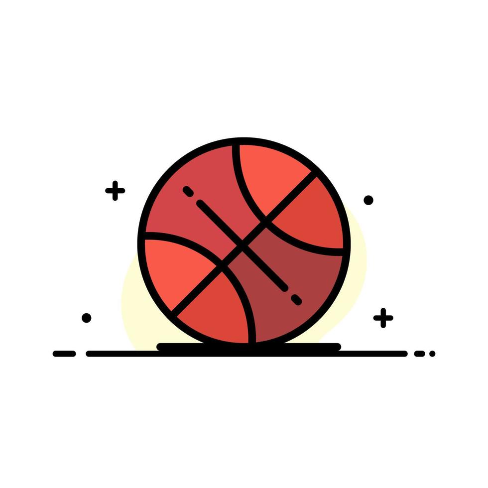 baloncesto pelota deportes usa negocio línea plana icono vector banner plantilla