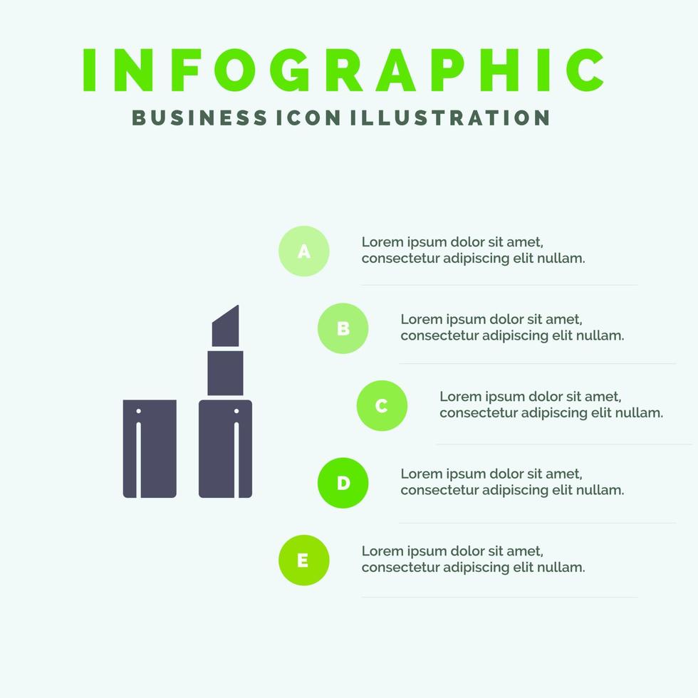 Lipstick Makeup Infographics Presentation Template 5 Steps Presentation vector