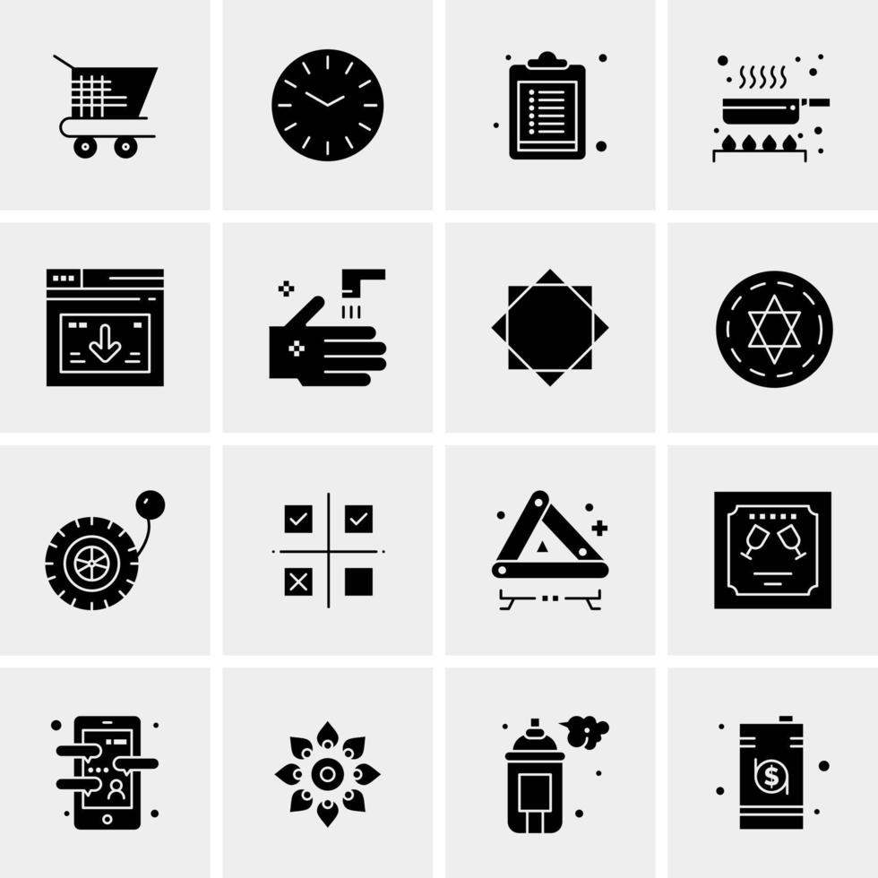 16 iconos de negocios universales vector ilustración de icono creativo para usar en proyectos relacionados con la web y dispositivos móviles