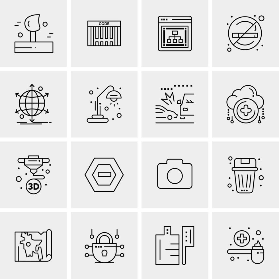 16 iconos de negocios universales vector ilustración de icono creativo para usar en proyectos relacionados con la web y dispositivos móviles