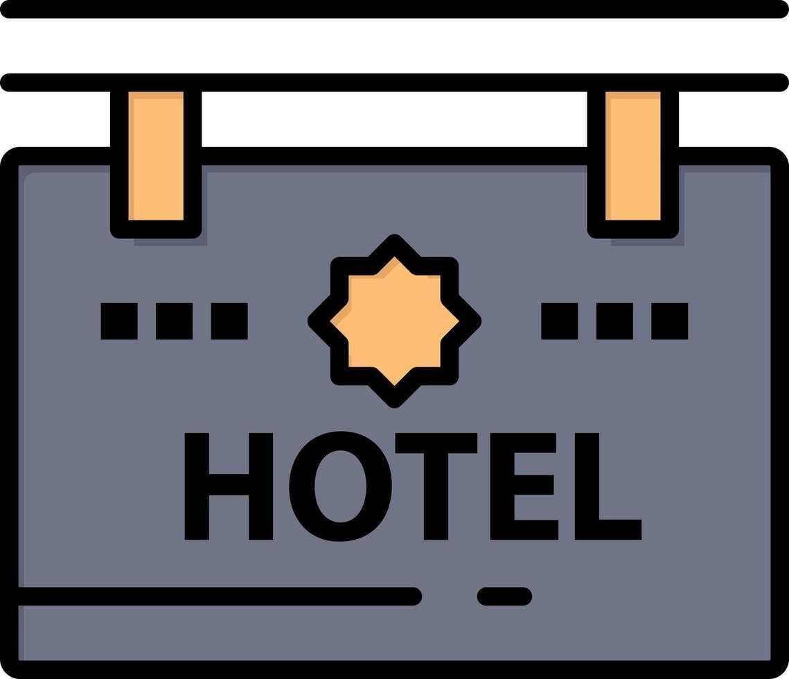 Hotel Sign Board Location  Flat Color Icon Vector icon banner Template