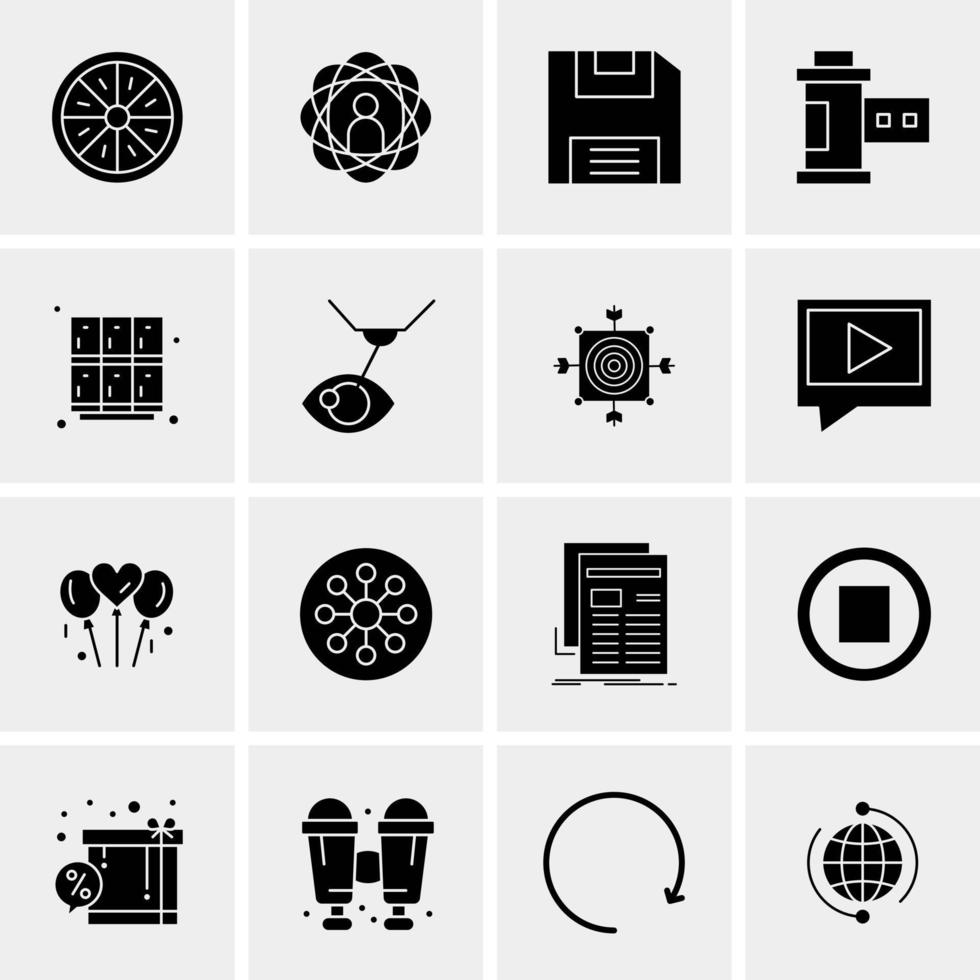 16 iconos de negocios universales vector ilustración de icono creativo para usar en proyectos relacionados con la web y dispositivos móviles