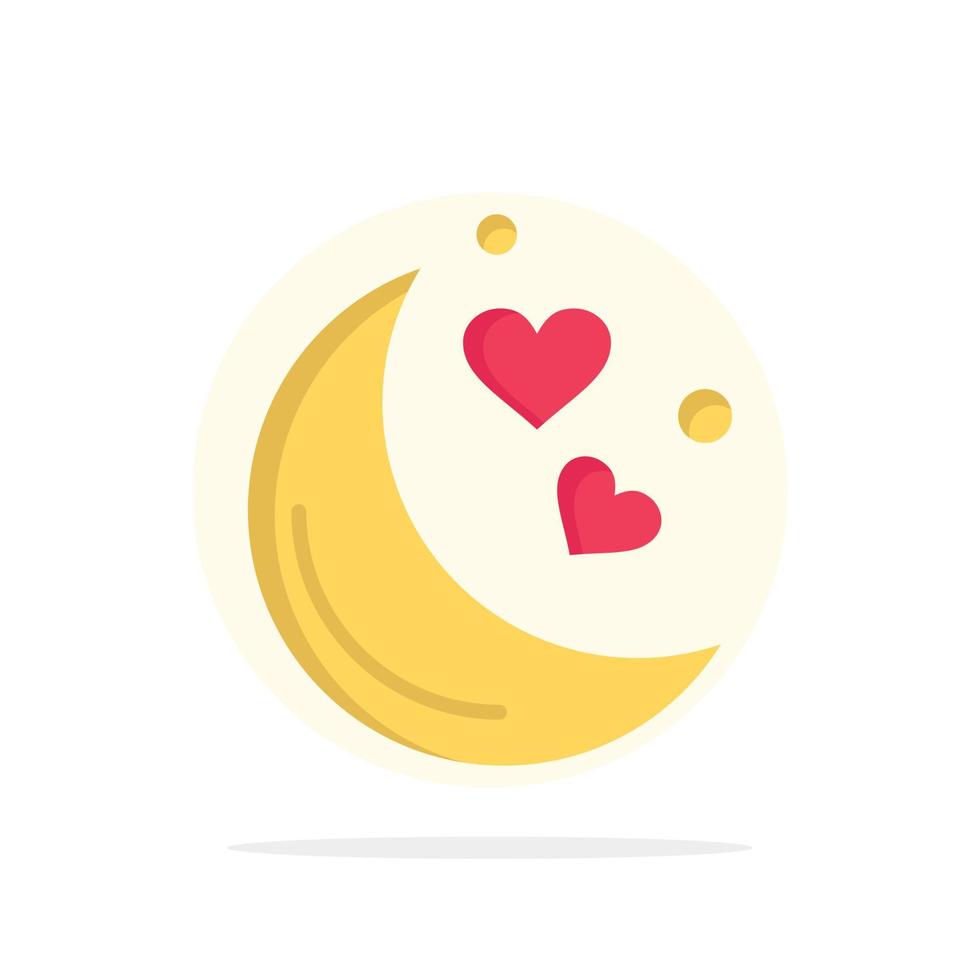 Moon Night Love Romantic Night  Abstract Circle Background Flat color Icon vector