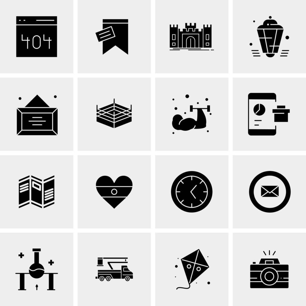 16 iconos de negocios universales vector ilustración de icono creativo para usar en proyectos relacionados con la web y dispositivos móviles