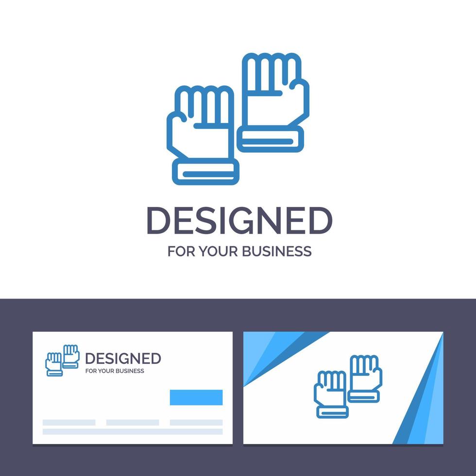 Creative Business Card and Logo template Glove Gloves Goalkeeper Sport Vector Illustration