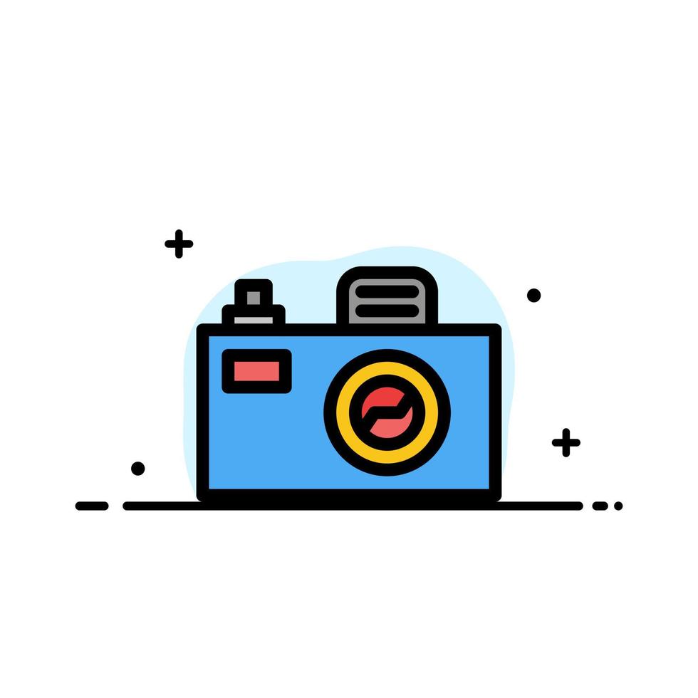 Camera Image Design  Business Flat Line Filled Icon Vector Banner Template
