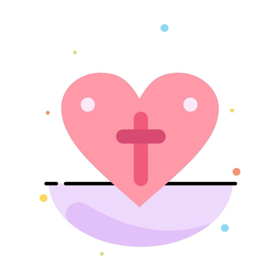 Heart Love Easter Loves Abstract Flat Color Icon Template vector