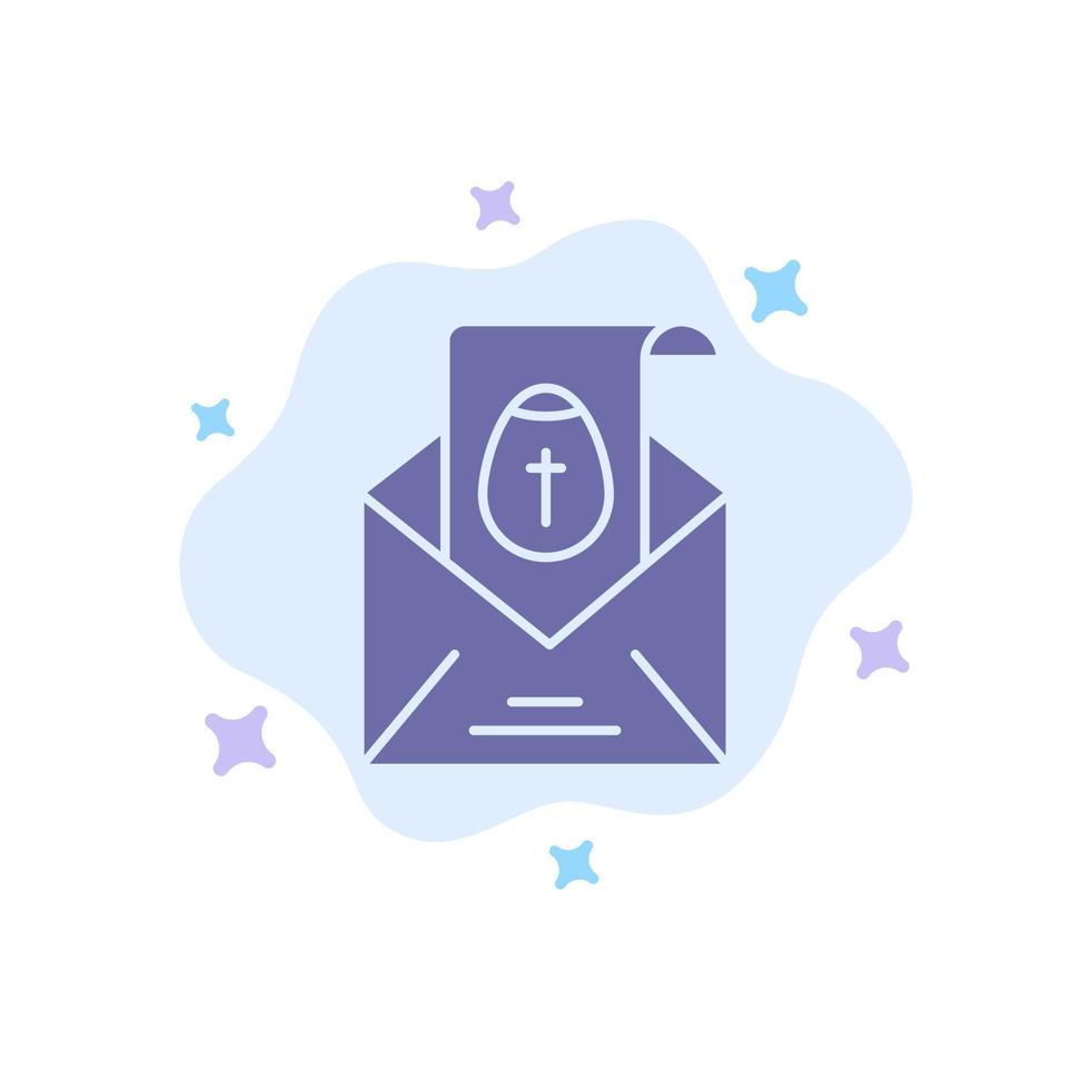 correo de masaje icono azul de vacaciones de pascua en el fondo abstracto de la nube vector