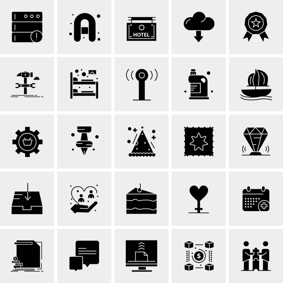 25 iconos de negocios universales vector ilustración de icono creativo para usar en proyectos relacionados con la web y dispositivos móviles