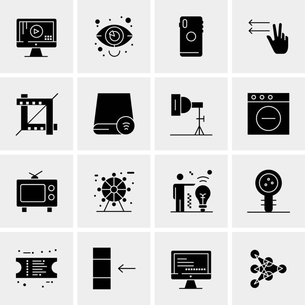 16 iconos de negocios universales vector ilustración de icono creativo para usar en proyectos relacionados con la web y dispositivos móviles