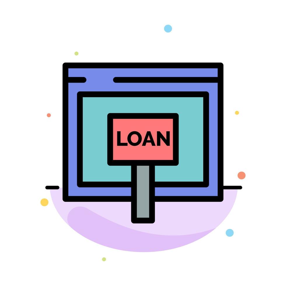 Credit Internet Loan Money Online Abstract Flat Color Icon Template vector
