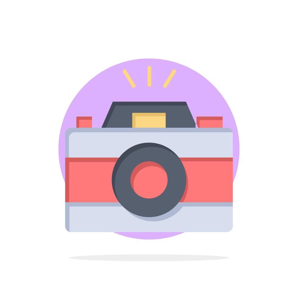 Camera Image Photo Picture Abstract Circle Background Flat color Icon vector