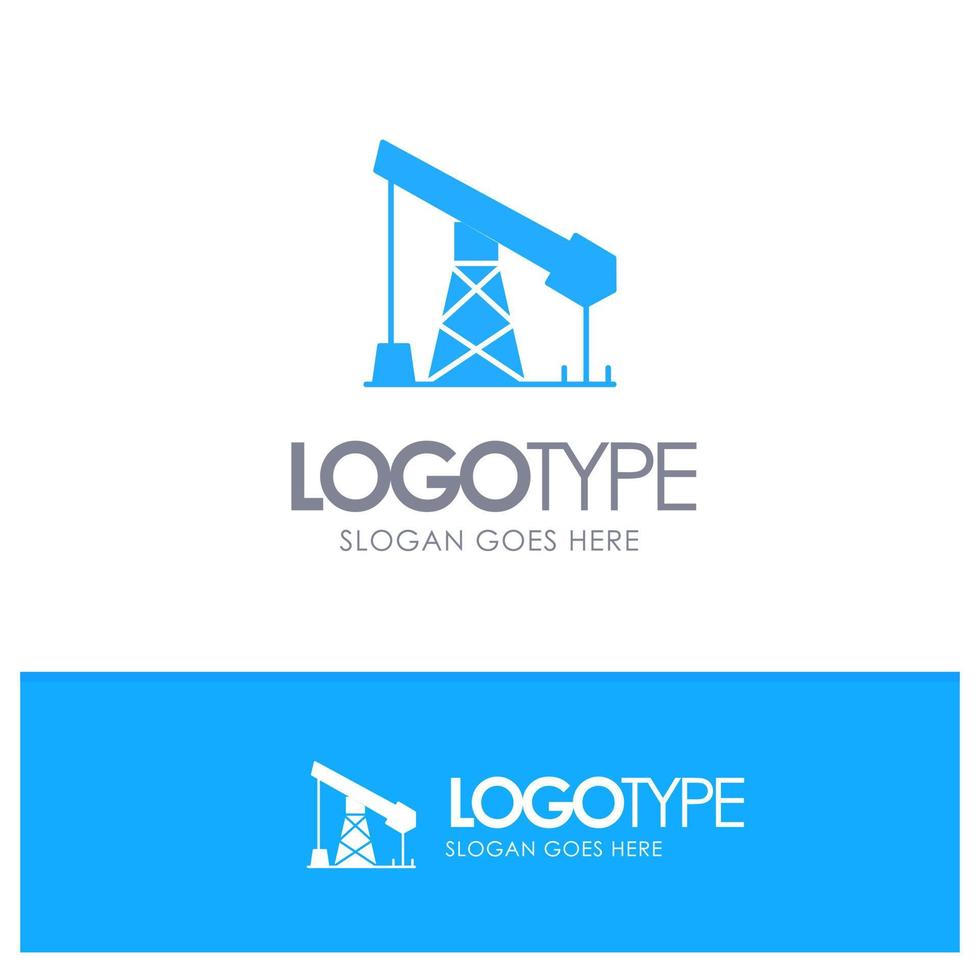 logotipo sólido azul de gas de petróleo de la industria de la construcción con lugar para el eslogan vector