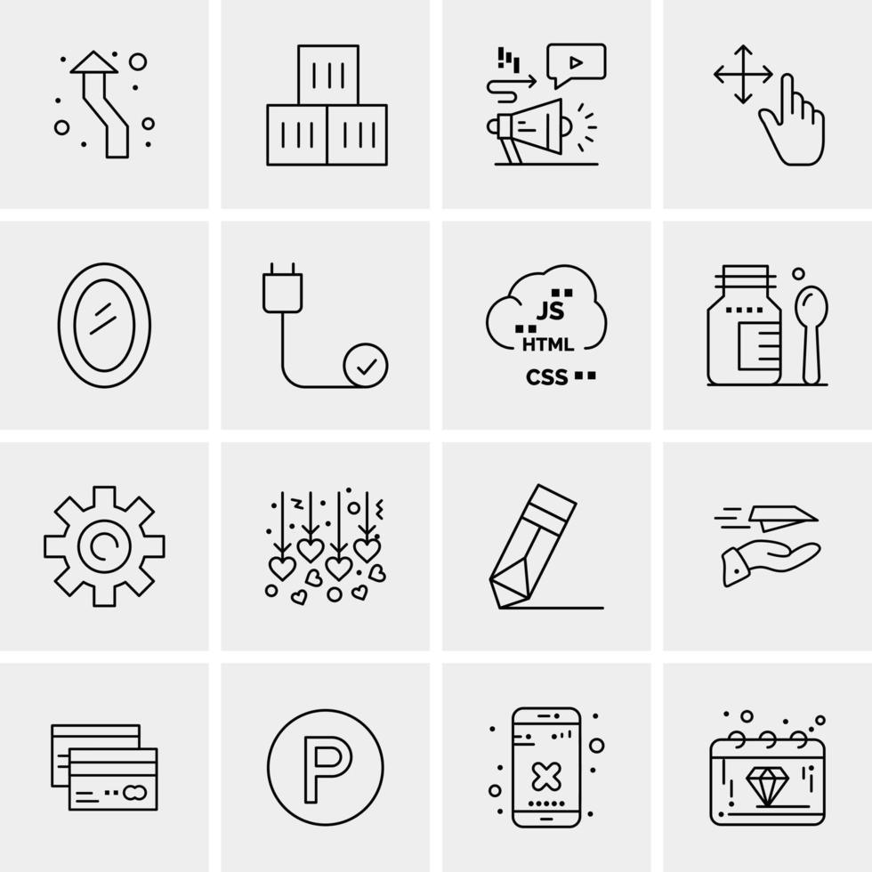 16 Universal Business Icons Vector Creative Icon Illustration to use in web and Mobile Related project