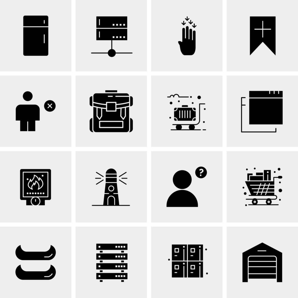 16 iconos de negocios universales vector ilustración de icono creativo para usar en proyectos relacionados con la web y dispositivos móviles