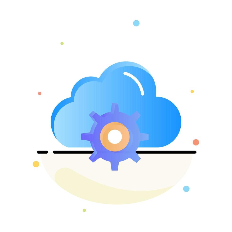 Cloud Setting Gear Computing Abstract Flat Color Icon Template vector