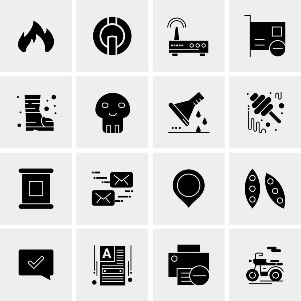 16 iconos de negocios universales vector ilustración de icono creativo para usar en proyectos relacionados con la web y dispositivos móviles