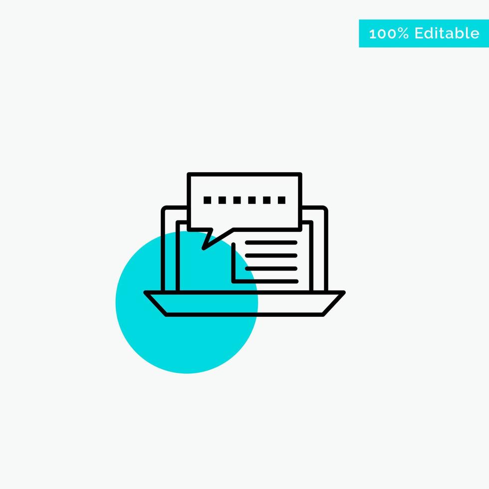 Consulting Chat Dialog Internet Online Social turquoise highlight circle point Vector icon