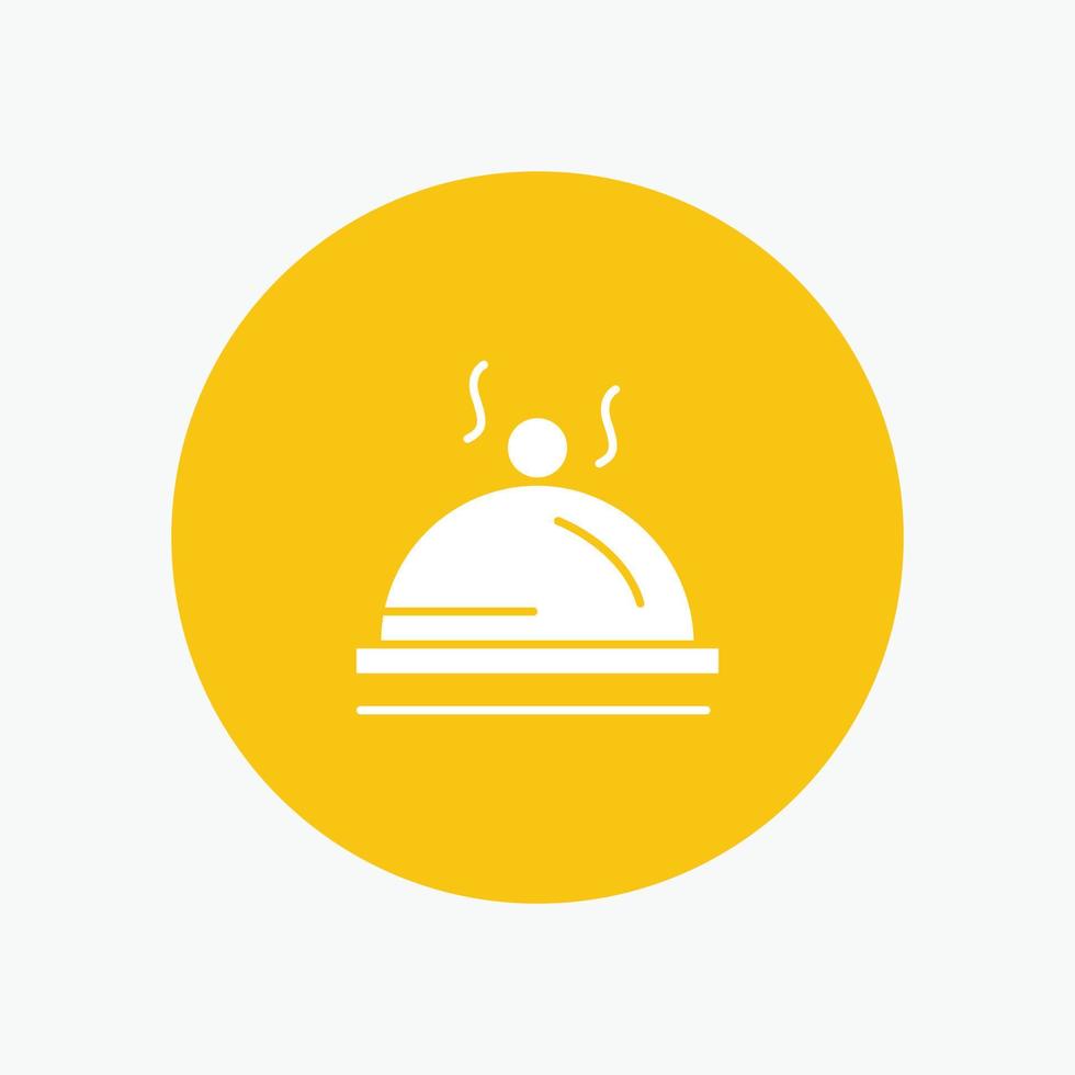Hotel Dish Food Service white glyph icon vector