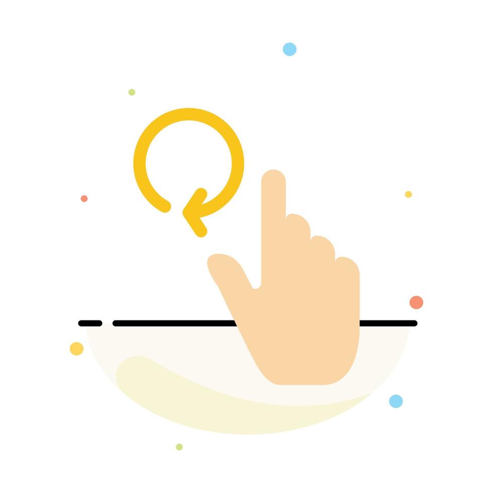 Hand Finger Gestures Reload Abstract Flat Color Icon Template vector