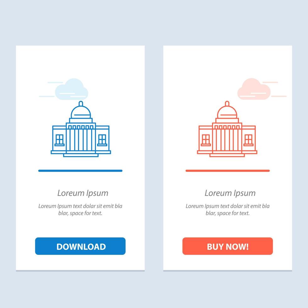 Whitehouse America White House Architecture Building Place  Blue and Red Download and Buy Now web Widget Card Template vector