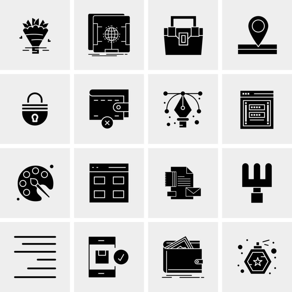 16 Universal Business Icons Vector Creative Icon Illustration to use in web and Mobile Related project