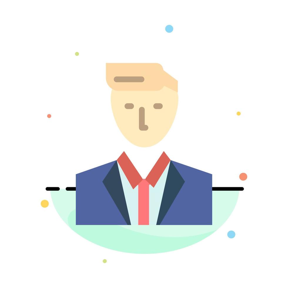 Boss Ceo Head Leader Mr Abstract Flat Color Icon Template vector