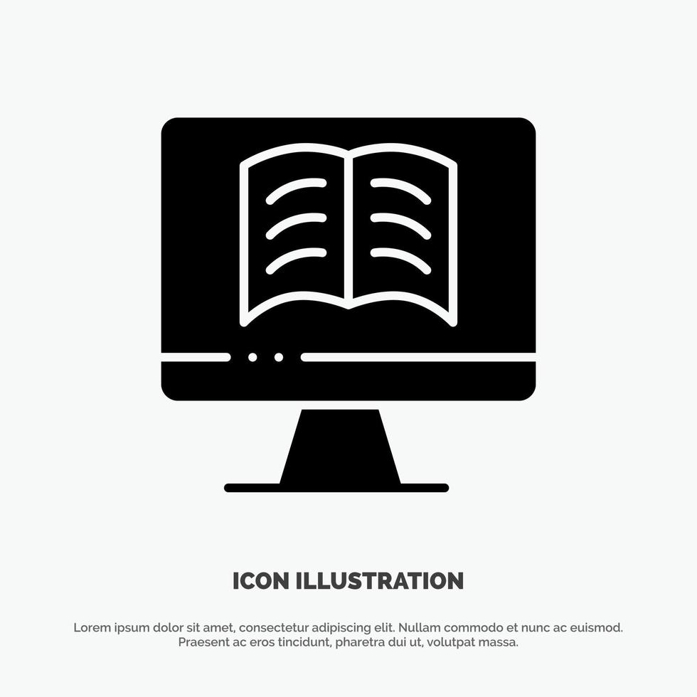 Computer Book OnTechnology solid Glyph Icon vector