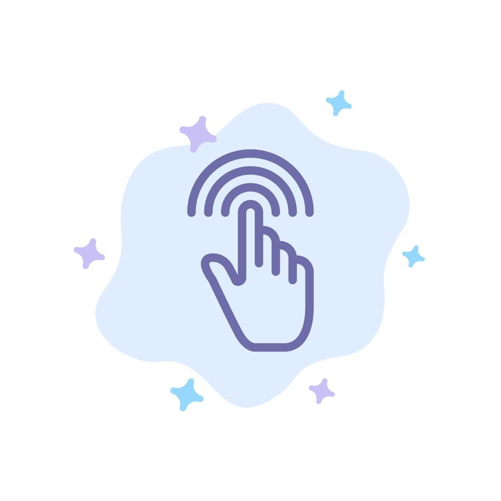 Finger Gestures Hand Interface Tap Blue Icon on Abstract Cloud Background vector