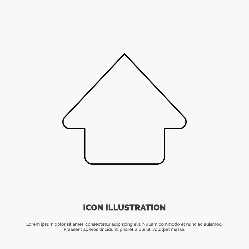 Arrow Up Upload Line Icon Vector