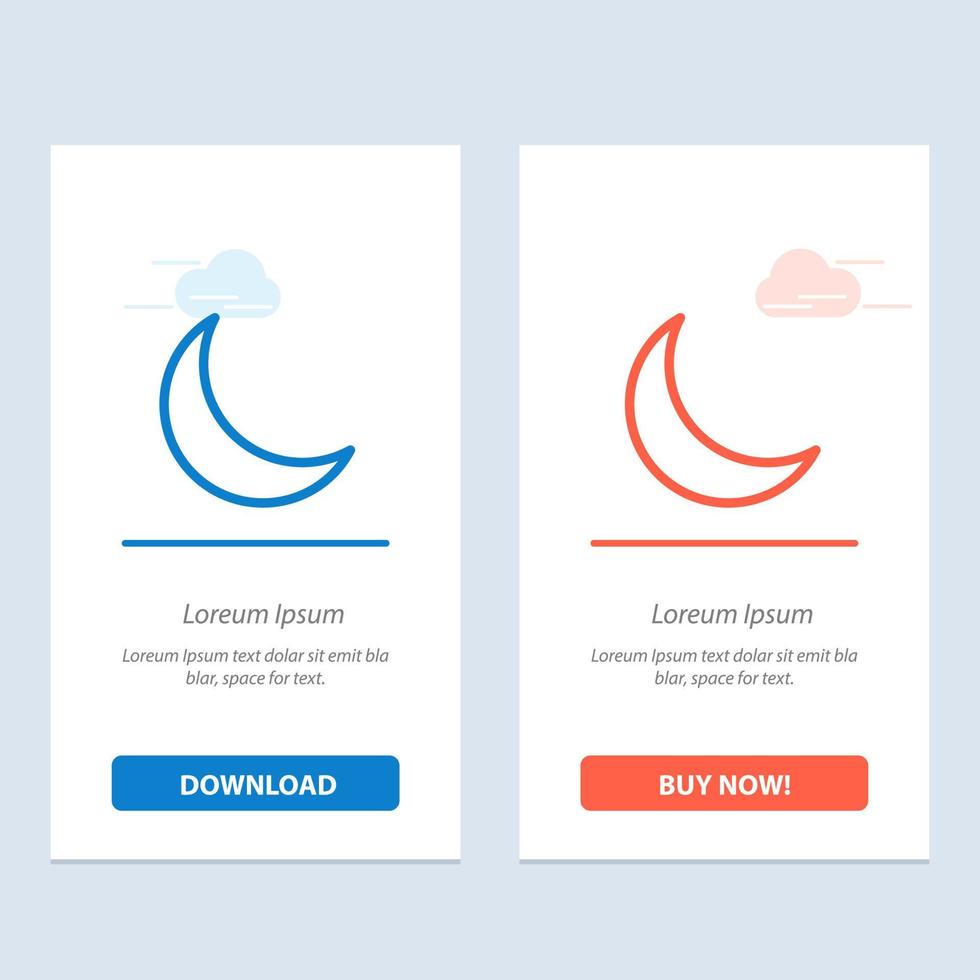 Moon Night Sleep Natural  Blue and Red Download and Buy Now web Widget Card Template vector