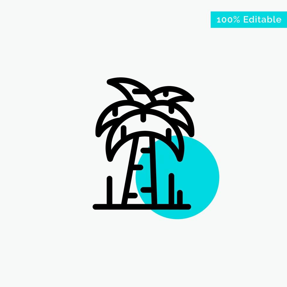 palmera brasil turquesa resaltar círculo punto vector icono