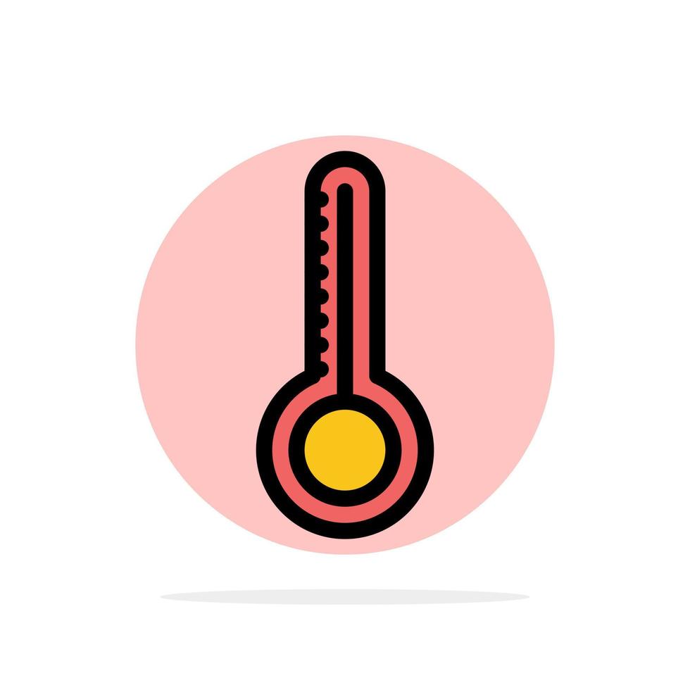 temperatura termómetro clima abstracto círculo fondo plano color icono vector