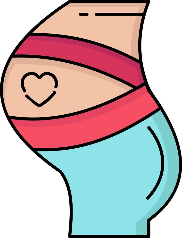 Belt Safety Pregnancy Pregnant women Flat Color Icon Vector