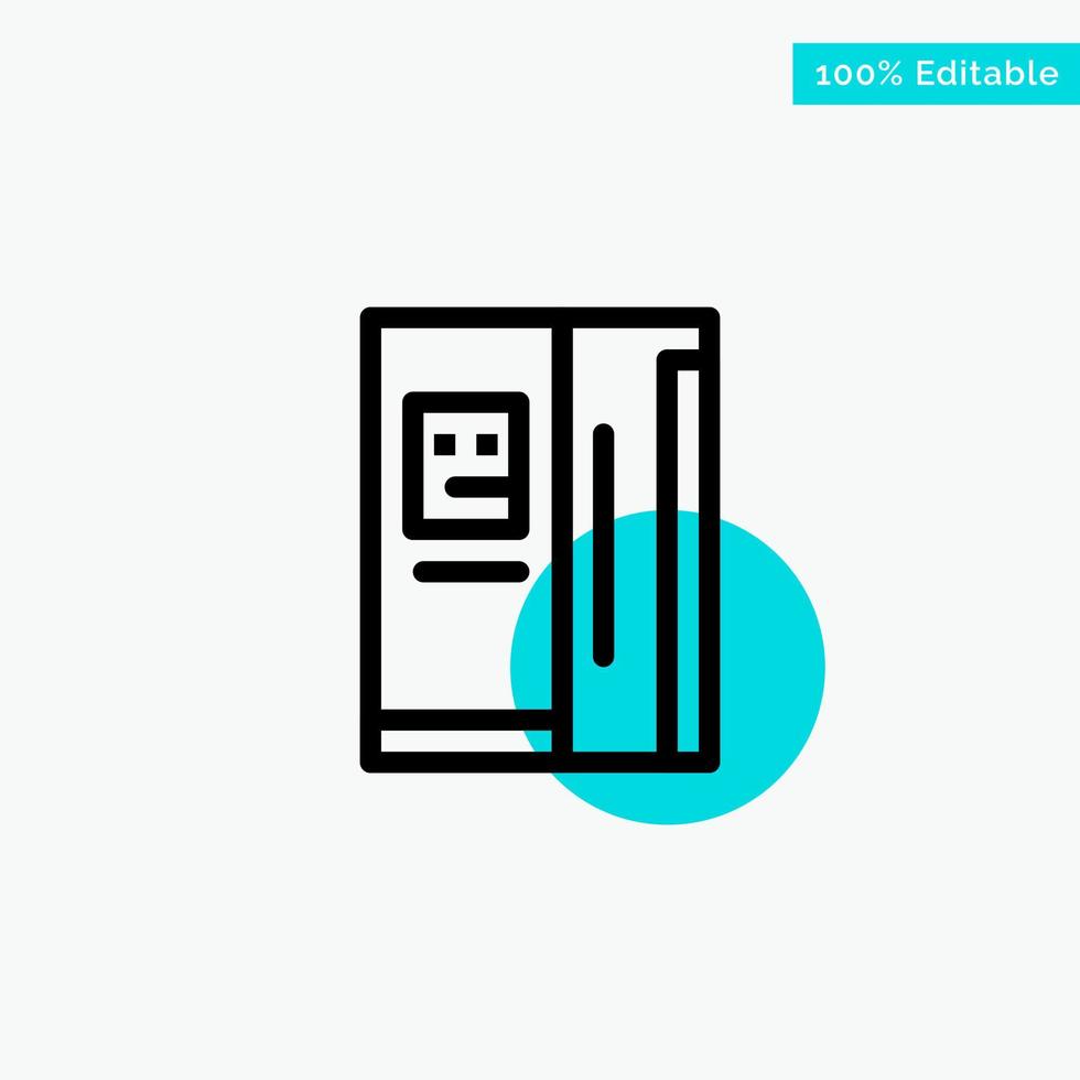 Fridge Refrigerator Cooling Freezer turquoise highlight circle point Vector icon