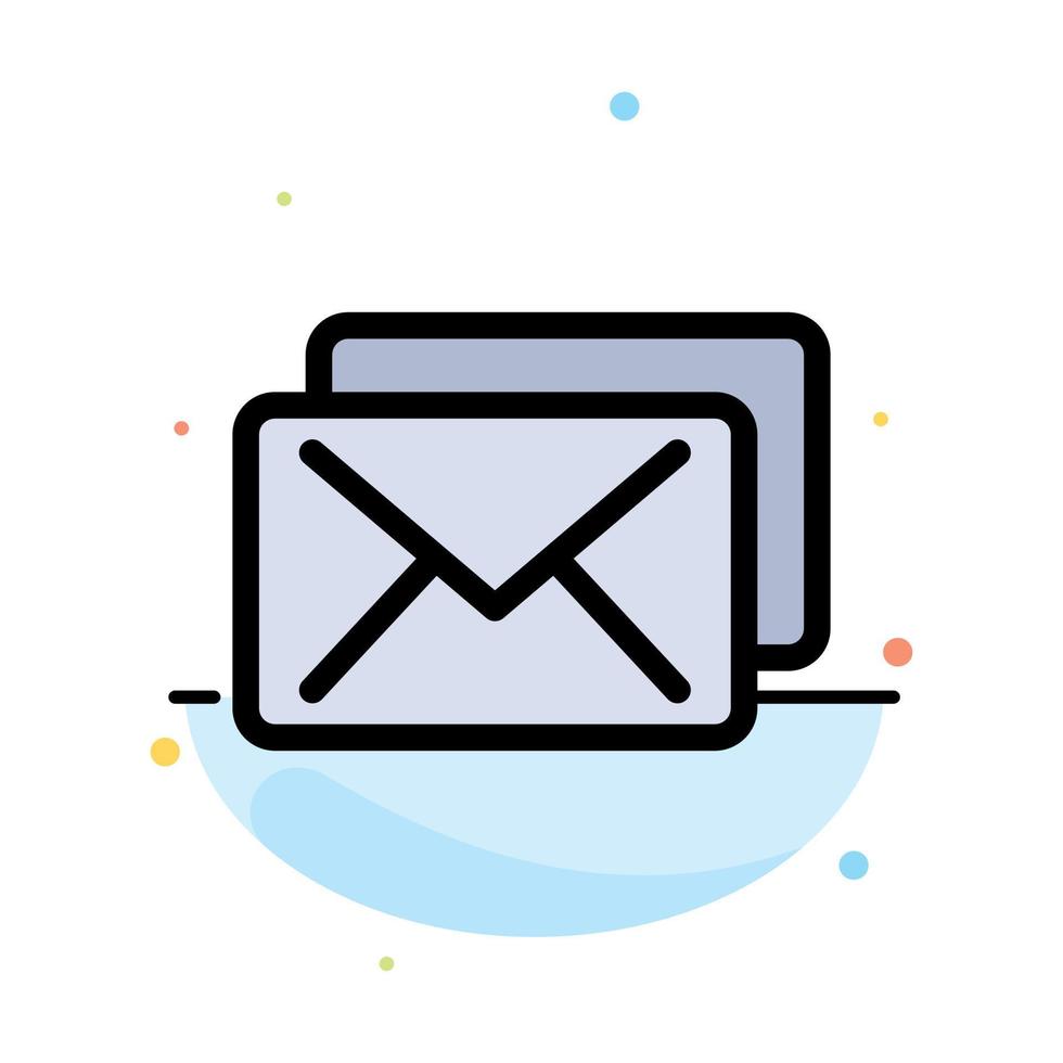 Business Mail Message Abstract Flat Color Icon Template vector