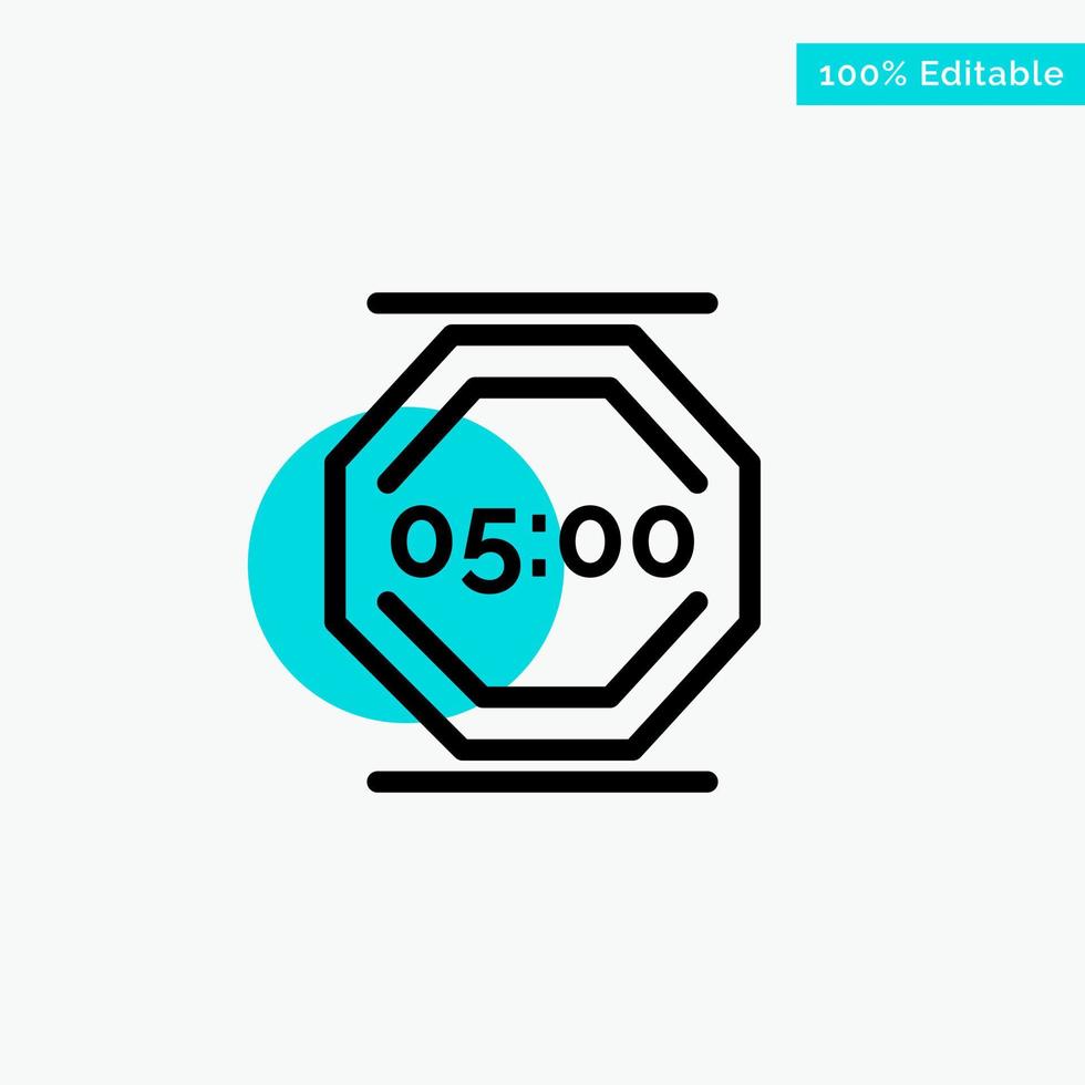 Stop Work Rest Stop Work Working turquoise highlight circle point Vector icon