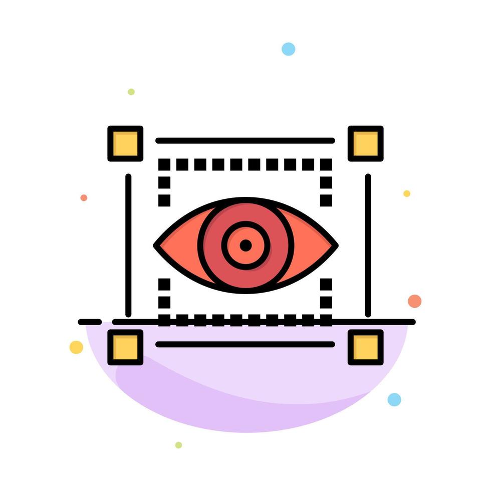 Visual View Sketching Eye Abstract Flat Color Icon Template vector