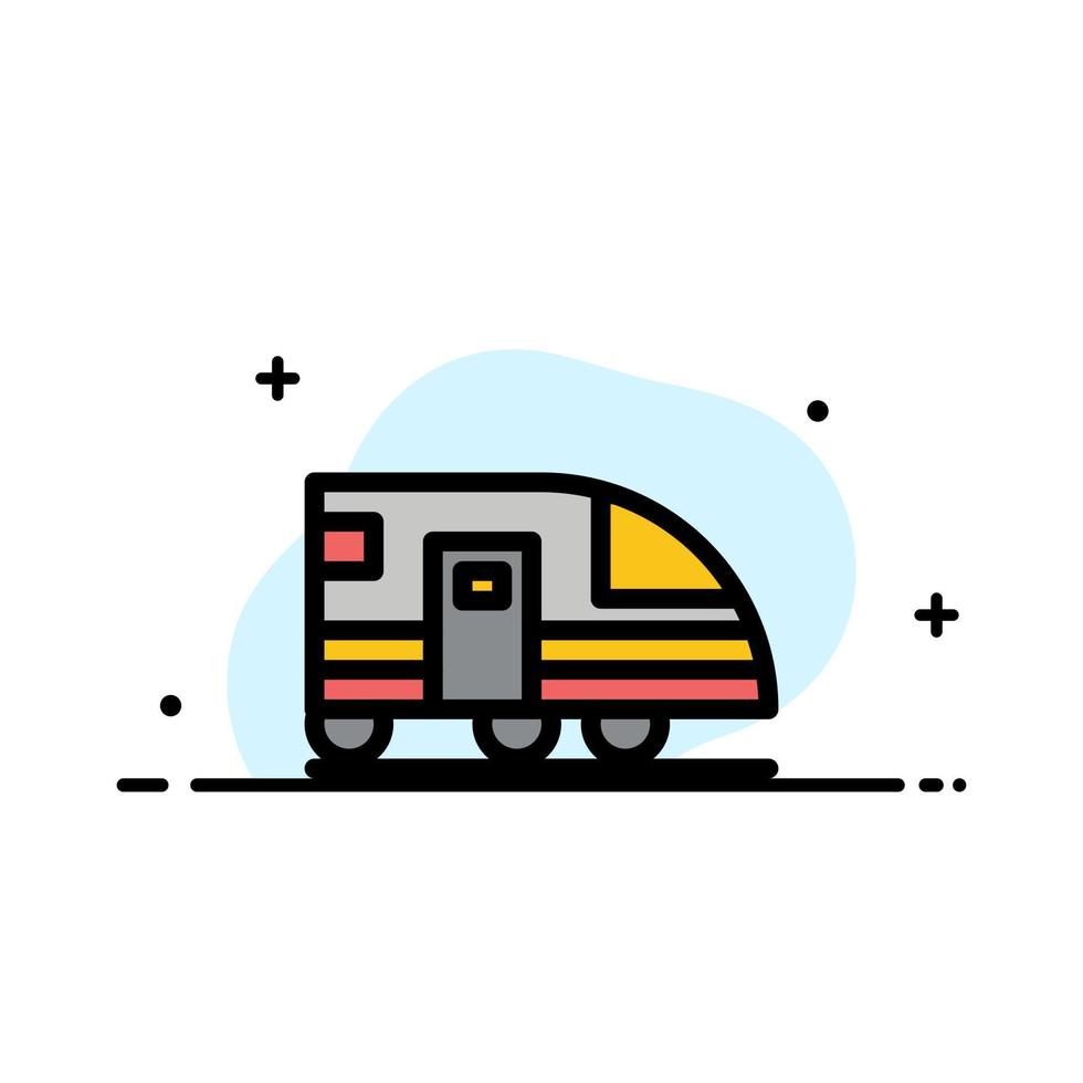 Station Subway Train Transportation  Business Flat Line Filled Icon Vector Banner Template