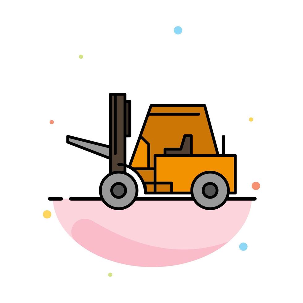Lifter Lifting Truck Transport Abstract Flat Color Icon Template vector